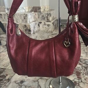 Brighton Elegant Burgundy Leather Shoulder Bag